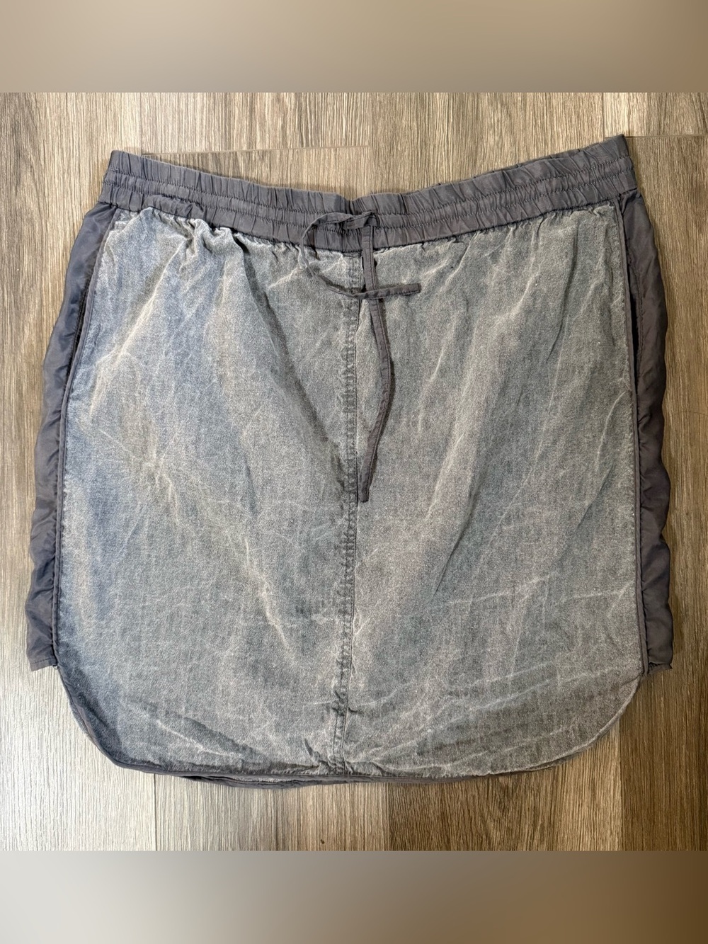 PureDKNY Linen Blend Grey Mini Skirt Size Large Tennis Golf Preppy Casual Luxury